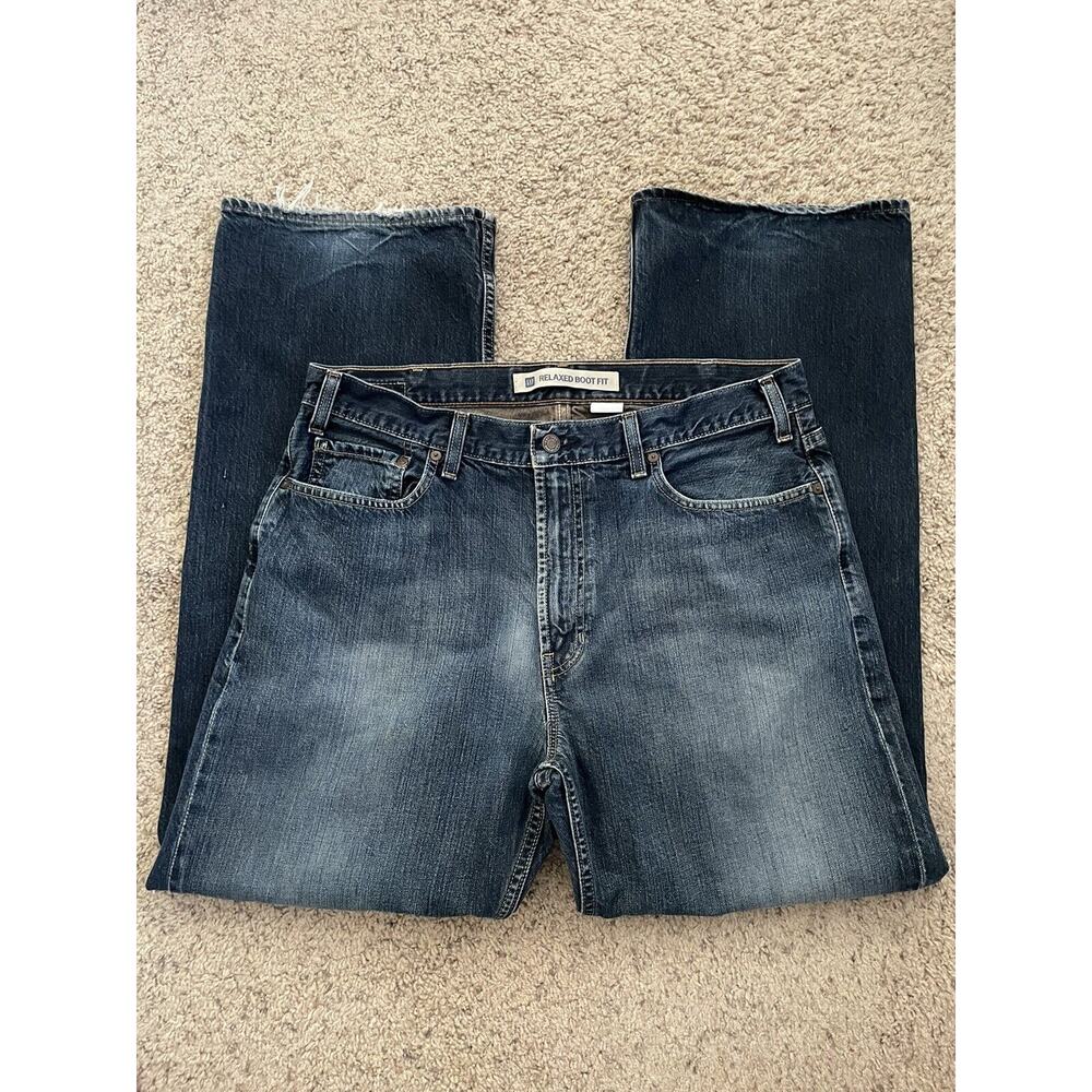 GAP Dark Wash Relaxed Boot Fit Zipper Fly Men’s 5 Pocket Denim Jeans Size 36x35